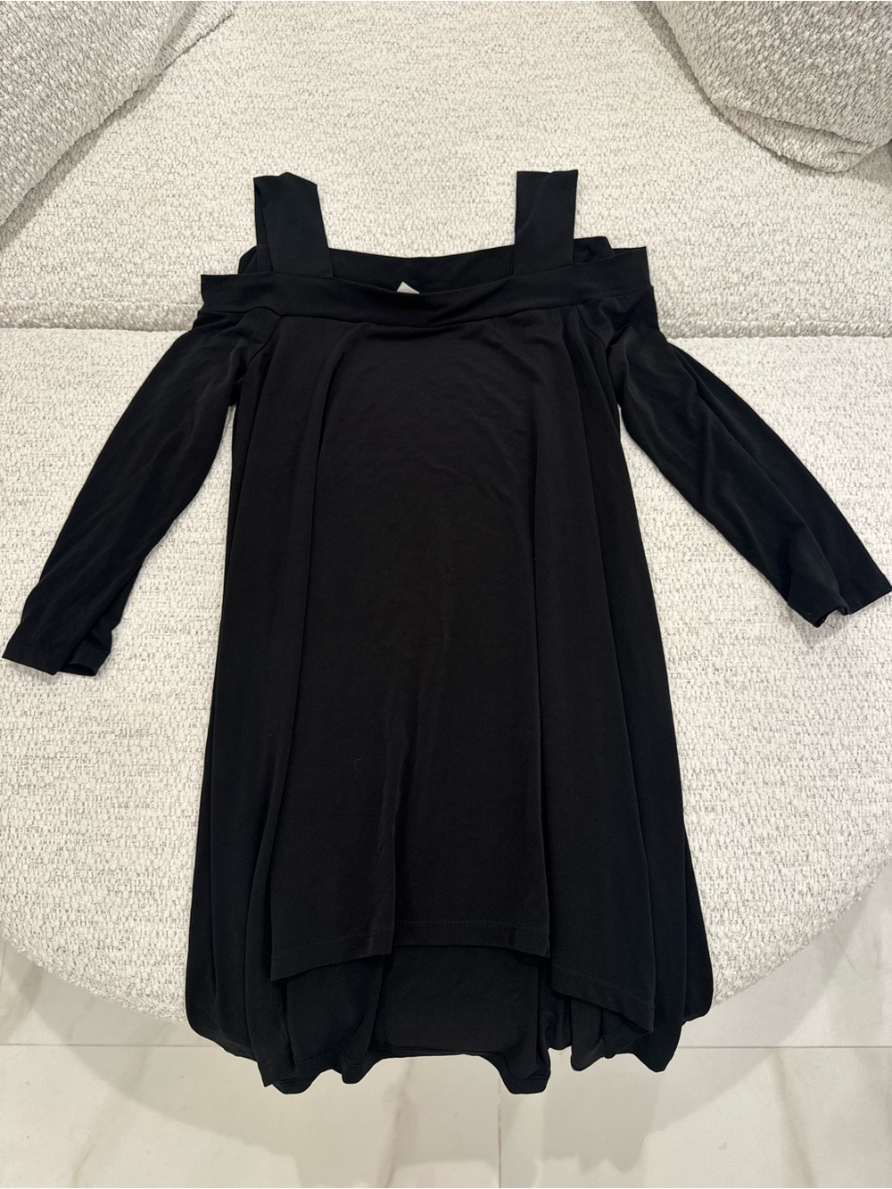Chico's Black Cold-Shoulder Trapeze Tunic Dress